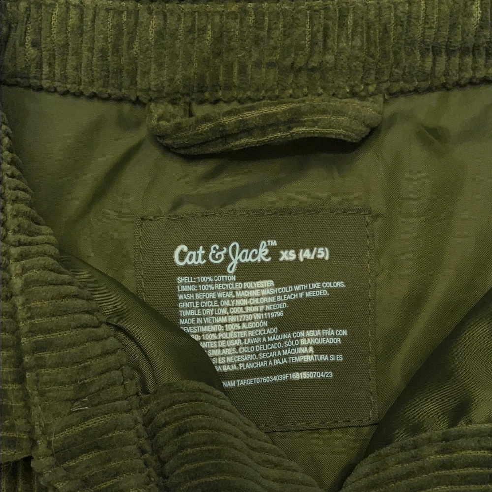 Cat & Jack Olive Corduroy Jacket - Picture 7 of 8